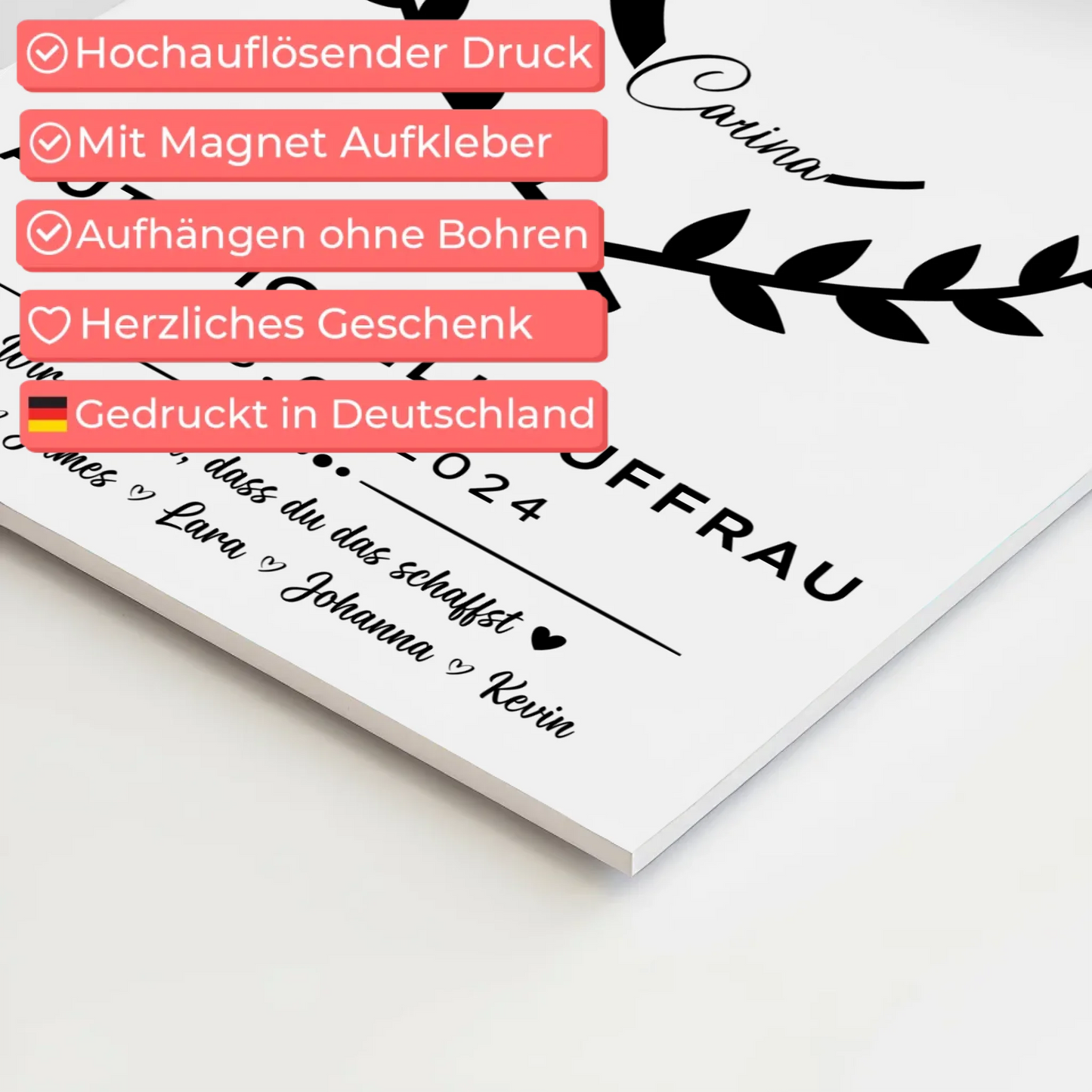 Geschenk Zum Abschluss Ausbildung Automobilkauffrau Fotoboard Magnetisch