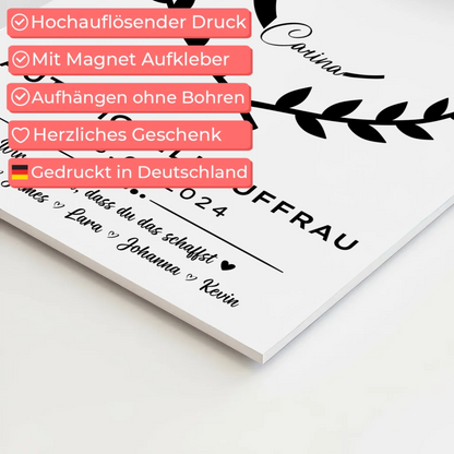 Geschenk Zum Abschluss Ausbildung Automobilkauffrau Fotoboard Magnetisch