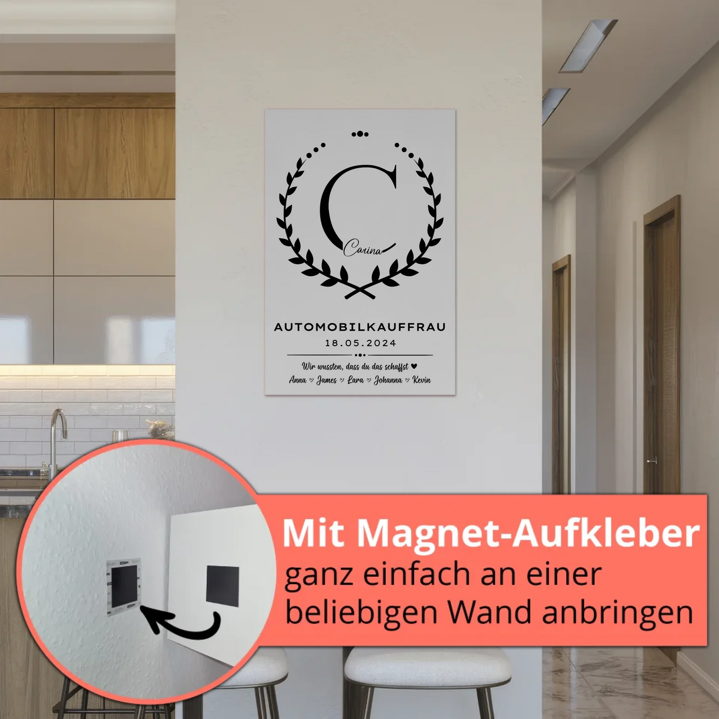 Geschenk Zum Abschluss Ausbildung Automobilkauffrau Fotoboard Magnetisch