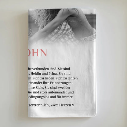 Personalisierte Decke Definition Mama & Sohn mit Name 4 Fotos Geschenke
