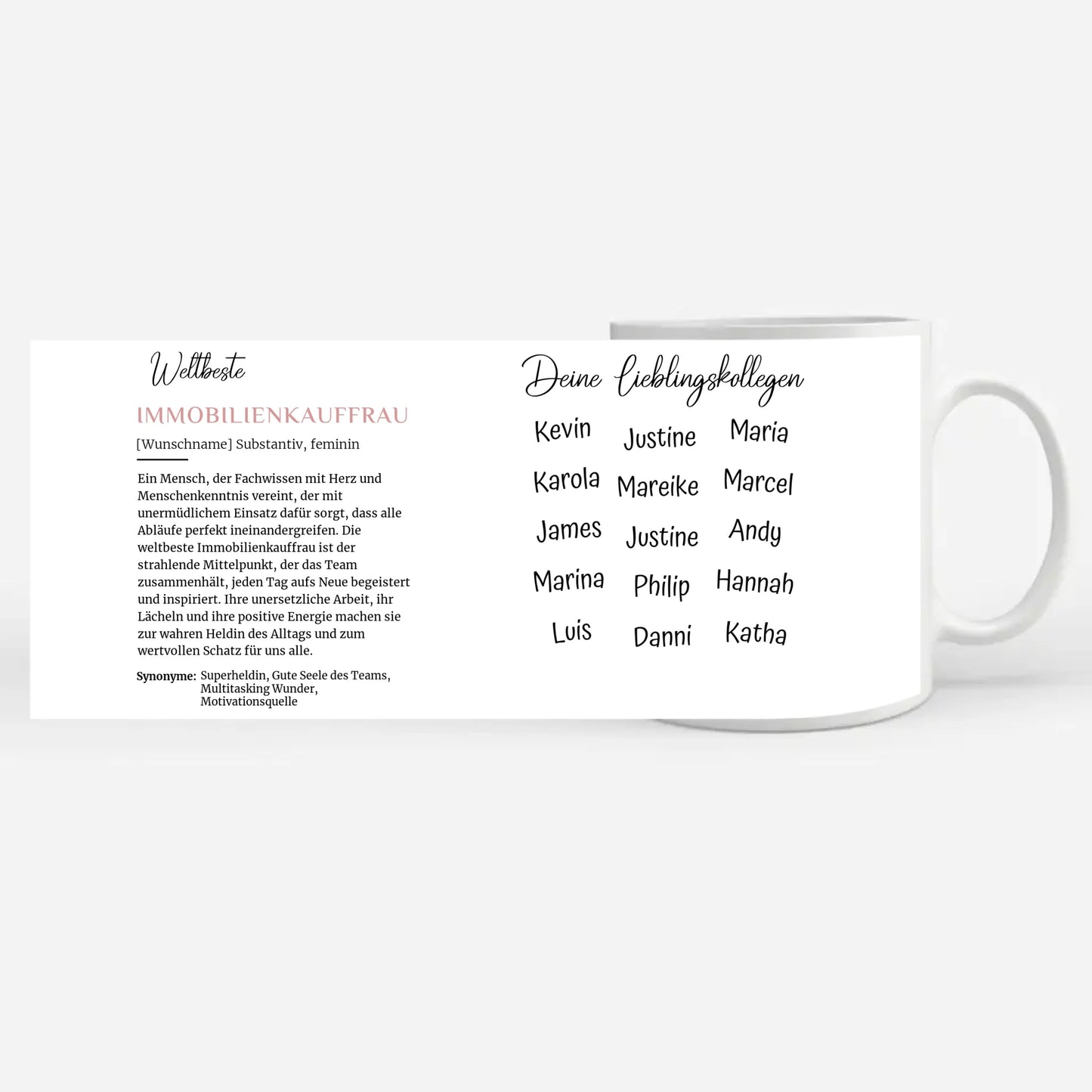 Immobilienkauffrau Tasse mit Name Definition Immobilienkauffrau Abschied