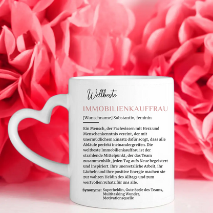 Immobilienkauffrau Tasse mit Name Definition Immobilienkauffrau Abschied