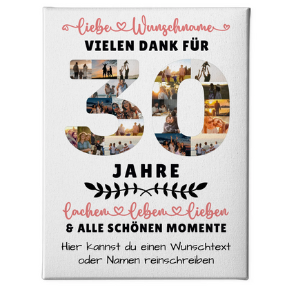 Personalisierte Leinwand 30 Geburtstag Für Tochter Sohn Bruder Neffe Nicht & Schwester