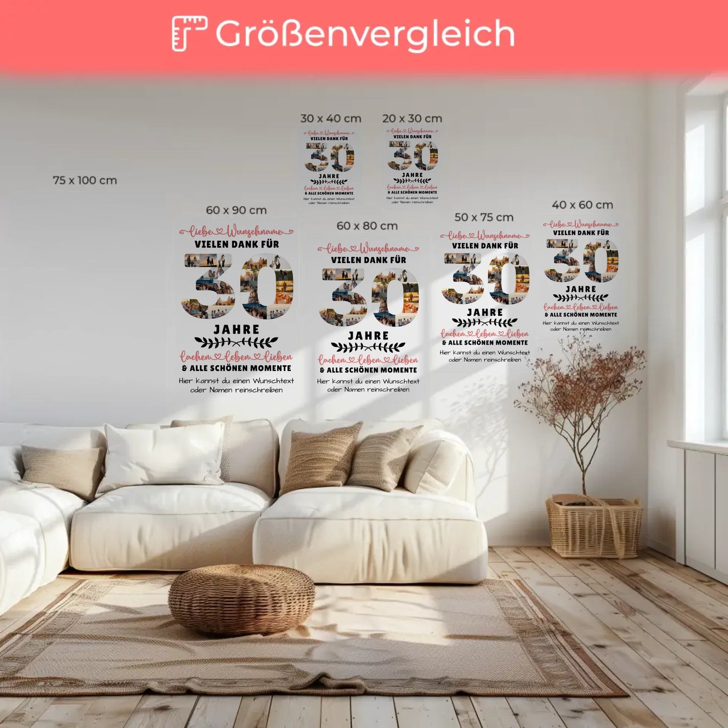 Personalisierte Leinwand 30 Geburtstag Für Tochter Sohn Bruder Neffe Nicht & Schwester