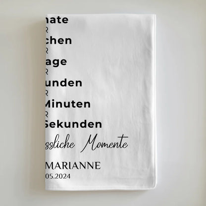 Personalisierte Decke Geschenk zur Rosenhochzeit 10 Hochzeitstag Momente Namen Wunschtext