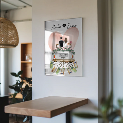 Geldgeschenk Hochzeit Acrylglas Bild Personalisiert