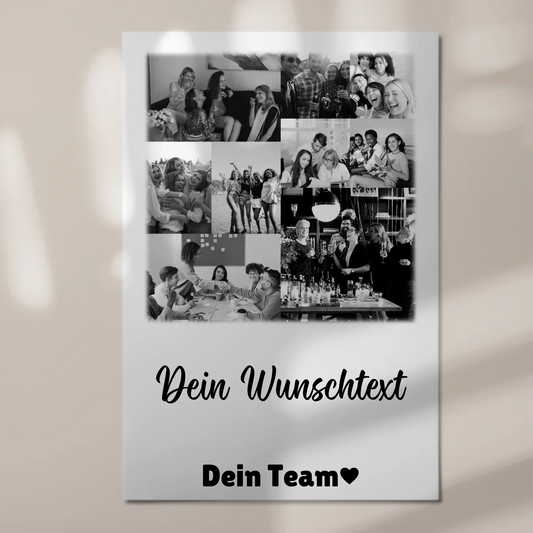 Magnetposter Fotoboard mit 9 Fotos und Wunschtext personalisiertes Geschenk