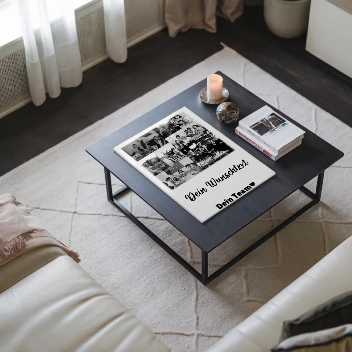Magnetposter Fotoboard mit 9 Fotos und Wunschtext personalisiertes Geschenk