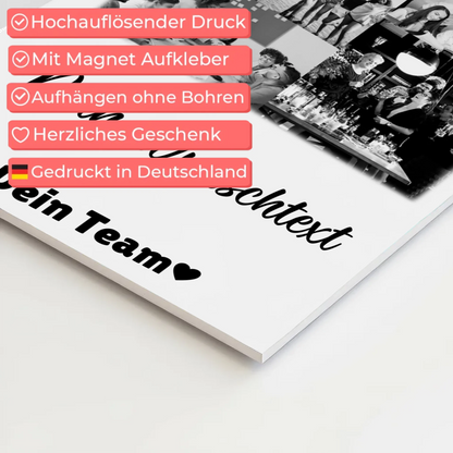 Magnetposter Fotoboard mit 9 Fotos und Wunschtext personalisiertes Geschenk