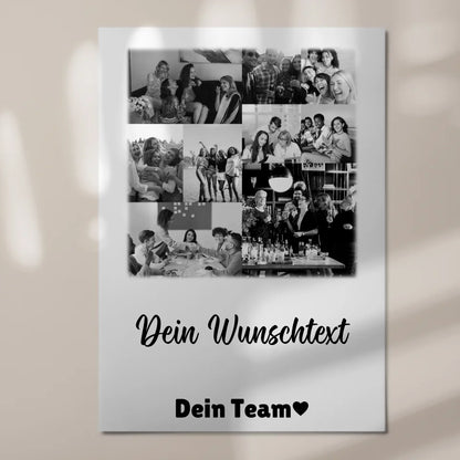 Magnetposter Fotoboard mit 9 Fotos und Wunschtext personalisiertes Geschenk