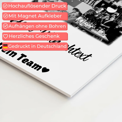 Magnetposter Fotoboard mit 9 Fotos und Wunschtext personalisiertes Geschenk