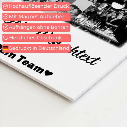 Magnetposter Fotoboard mit 9 Fotos und Wunschtext personalisiertes Geschenk