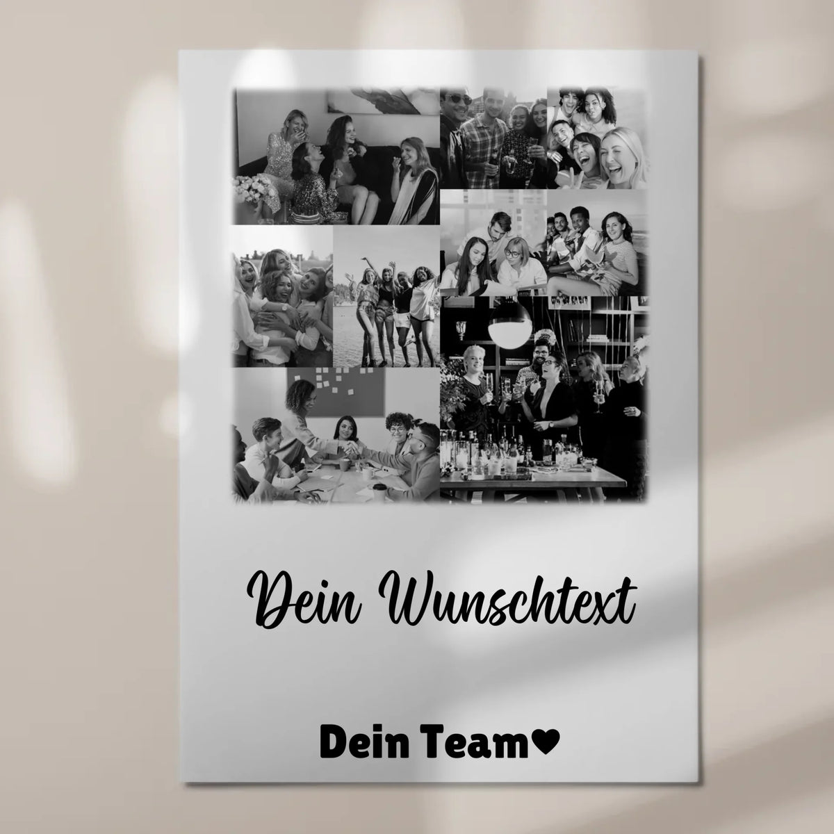 Magnetposter Fotoboard mit 9 Fotos und Wunschtext personalisiertes Geschenk
