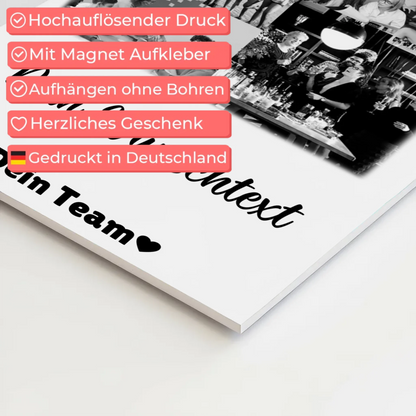 Magnetposter Fotoboard mit 9 Fotos und Wunschtext personalisiertes Geschenk