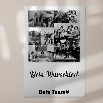 Magnetposter Fotoboard mit 9 Fotos und Wunschtext personalisiertes Geschenk