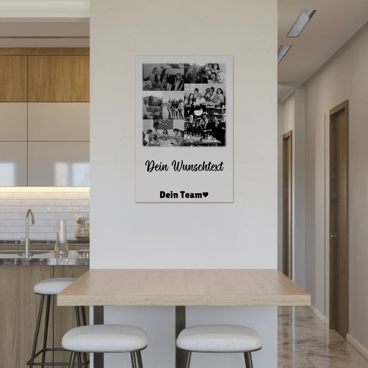 Magnetposter Fotoboard mit 9 Fotos und Wunschtext personalisiertes Geschenk