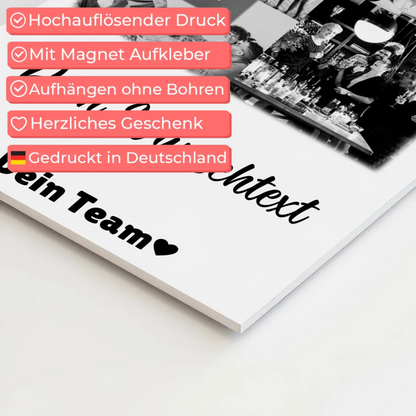 Magnetposter Fotoboard mit 9 Fotos und Wunschtext personalisiertes Geschenk