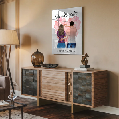 Personalisiertes Acrylglas Bild Paare Du Ich Läuft Verliebte
