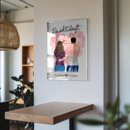 Personalisiertes Acrylglas Bild Paare Du Ich Läuft Verliebte